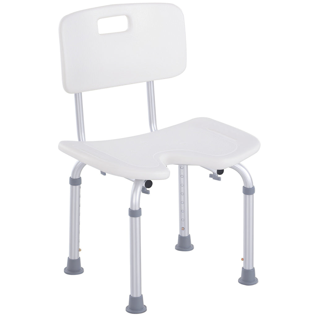 tabouret de douche chaise de douche ergonomique hauteur réglable pieds antidérapants charge max. 136 Kg alu HDPE