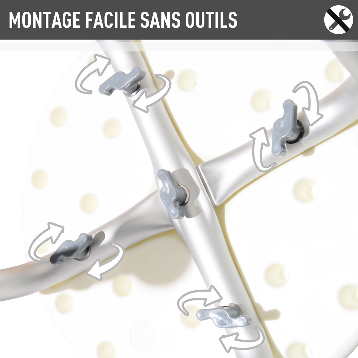 Tabouret de Douche réglable en Hauteur siège de Douche Ergonomique Pieds antidérapants Charge Max. 136 Kg alu HDPE Blanc