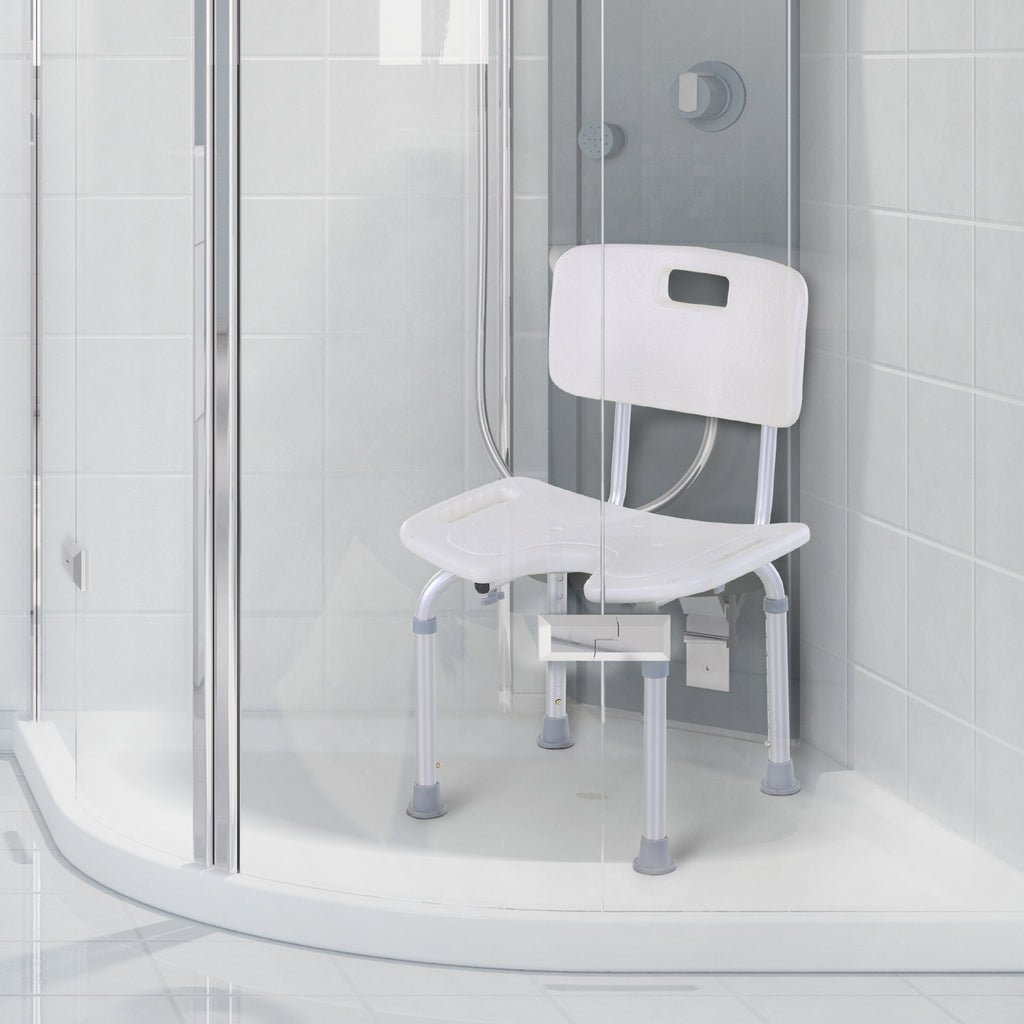 tabouret de douche chaise de douche ergonomique hauteur réglable pieds antidérapants charge max. 136 Kg alu HDPE