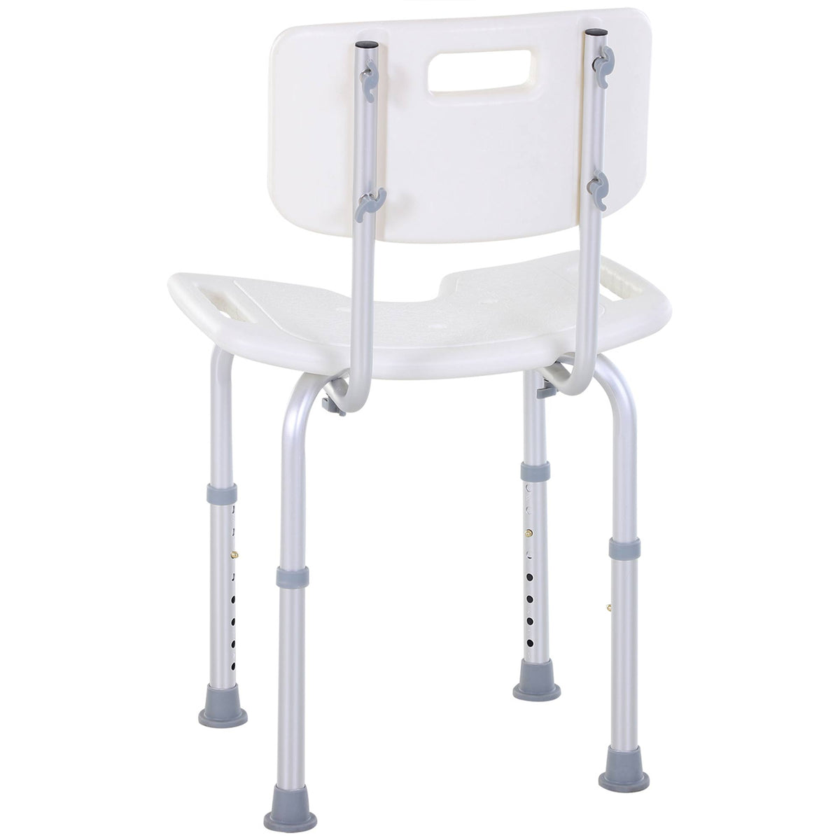 tabouret de douche chaise de douche ergonomique hauteur réglable pieds antidérapants charge max. 136 Kg alu HDPE