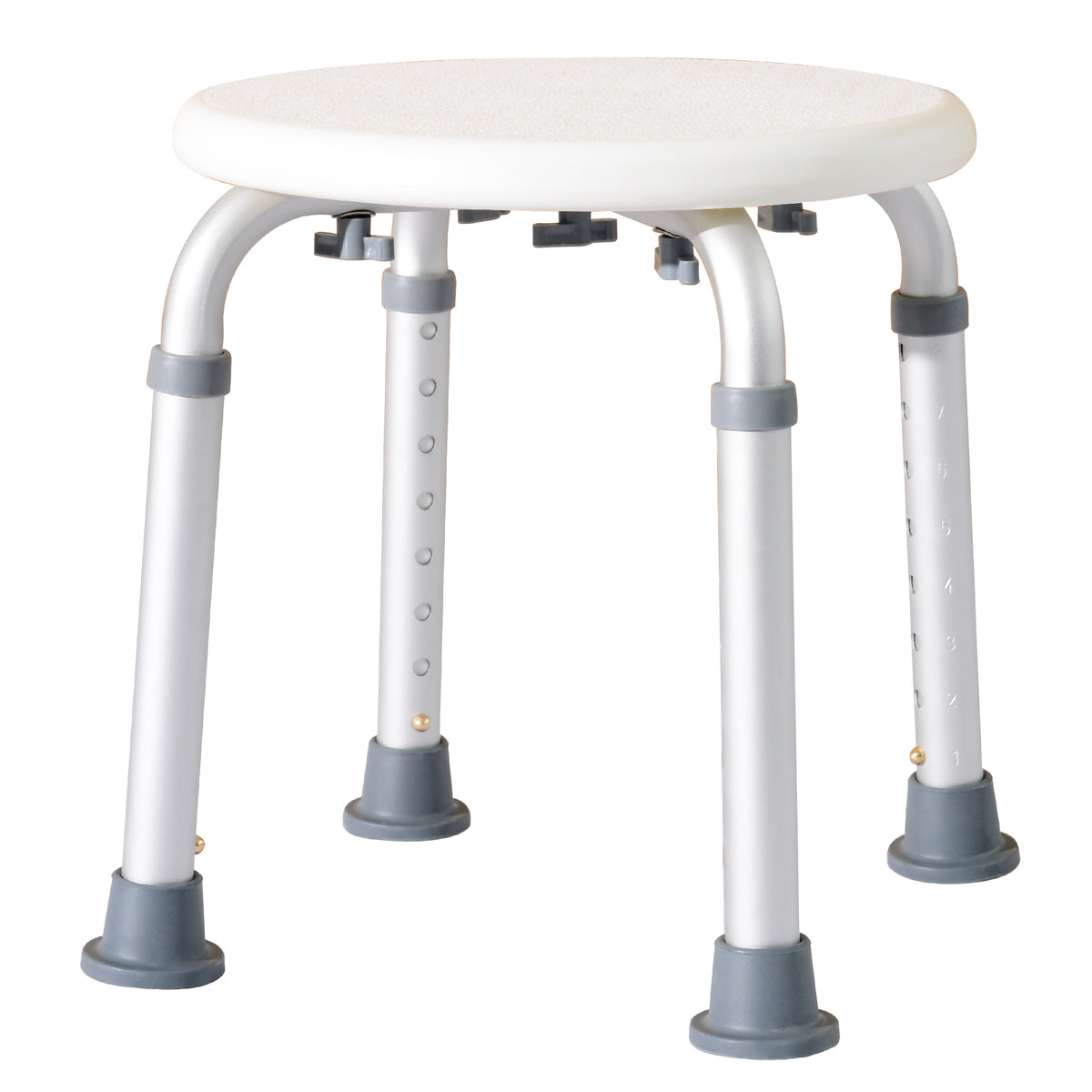 Tabouret de Douche réglable en Hauteur siège de Douche Ergonomique Pieds antidérapants Charge Max. 136 Kg alu HDPE Blanc
