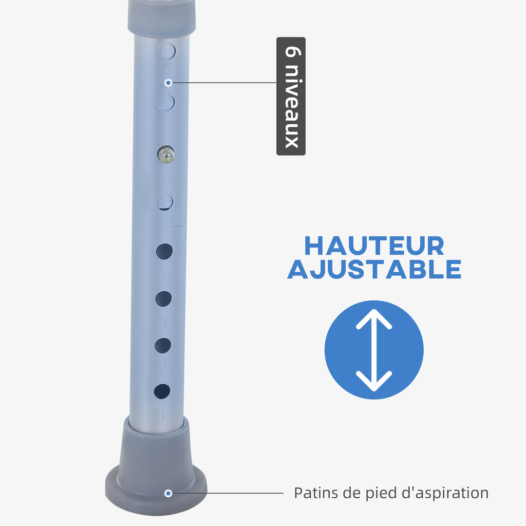 tabouret de douche chaise de douche ergonomique hauteur réglable pieds antidérapants charge max. 136 Kg alu HDPE