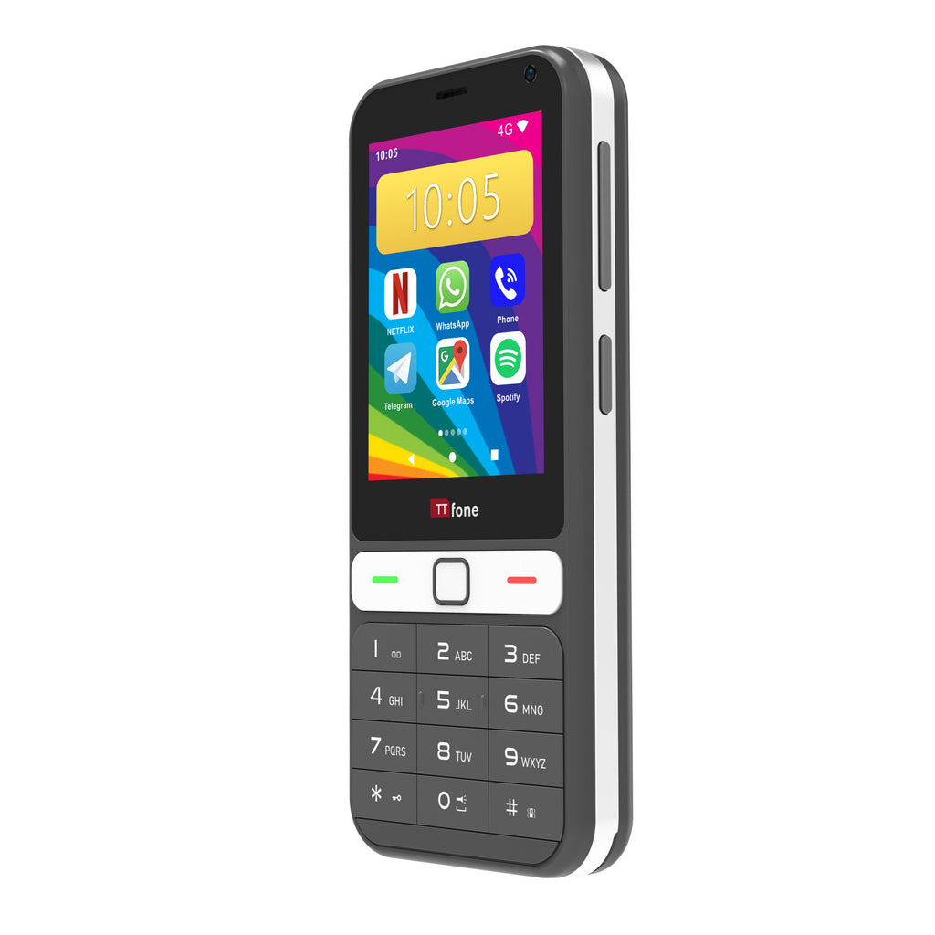 TTfone TT280 4G Compact Android Mobile Phone – 2.8" Touchscreen & Physical Keypad, Dual SIM, USB-C, 2MP Camera – Unlocked + O2 SIM