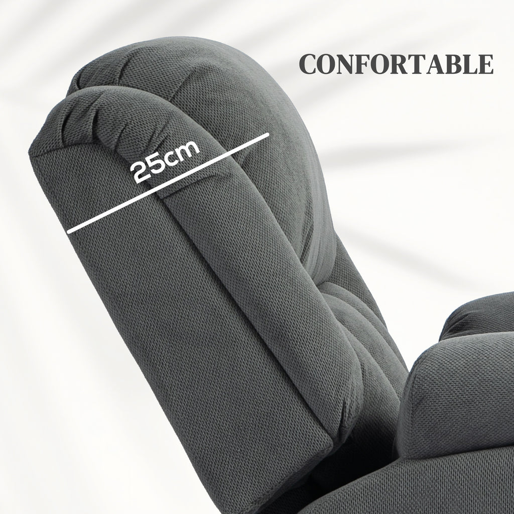 Fauteuil releveur électrique massage et chauffage avec repose-pied, dossier inclinable, télécommande et poche latérale