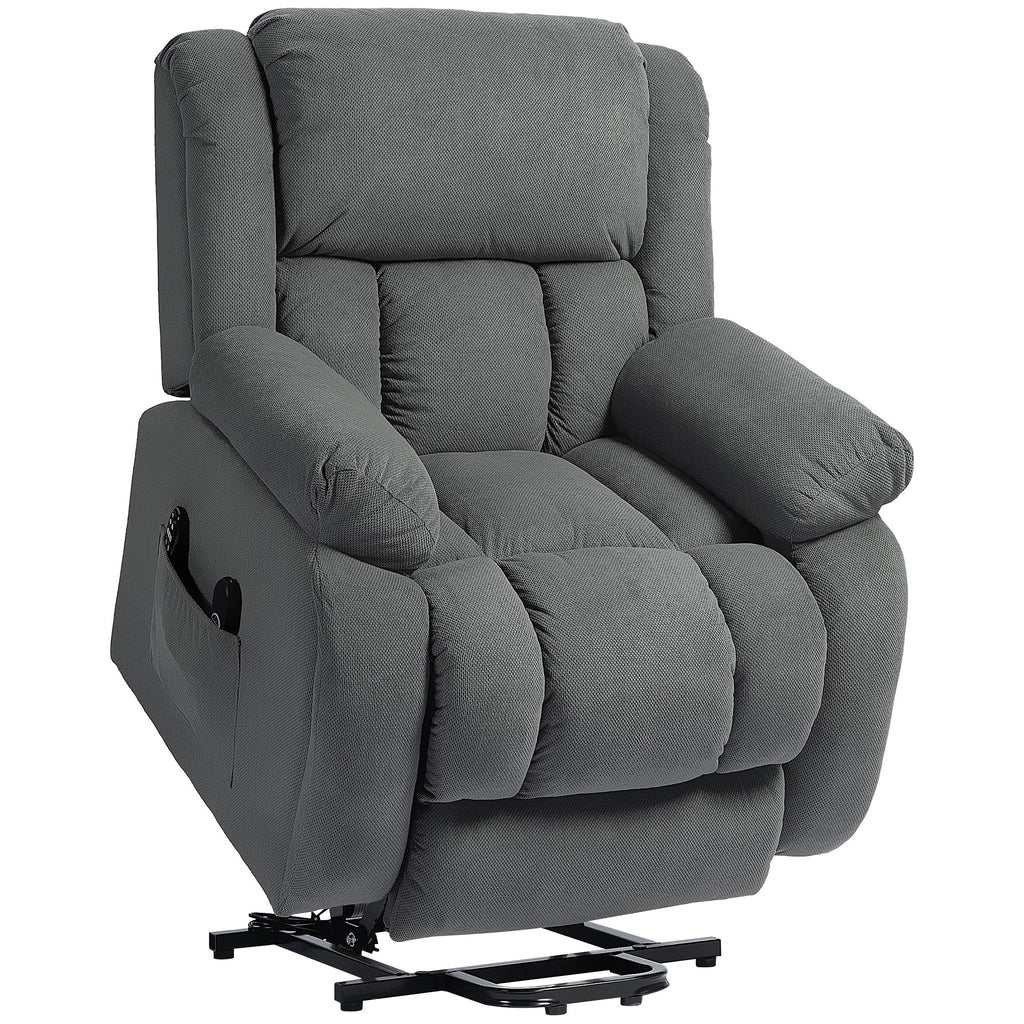 Fauteuil releveur électrique massage et chauffage avec repose-pied, dossier inclinable, télécommande et poche latérale