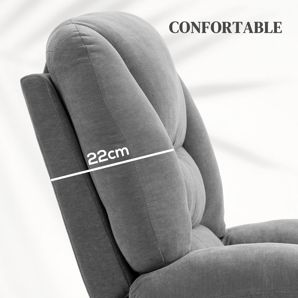 Fauteuil releveur relax électrique, fonction massage et chaleur, inclinaison réglable, repose-pied, télécommandes, gris